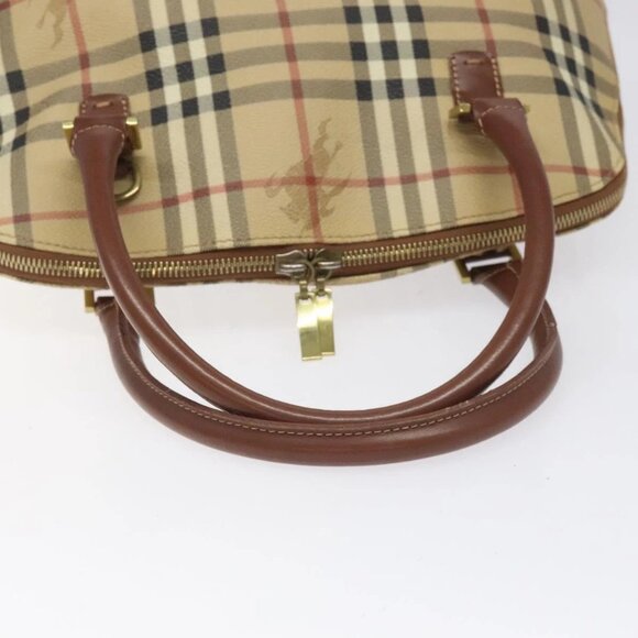 BURBERRY Nova Check Hand Bag PVC Beige Auth 115924 - Picture 8 of 16
